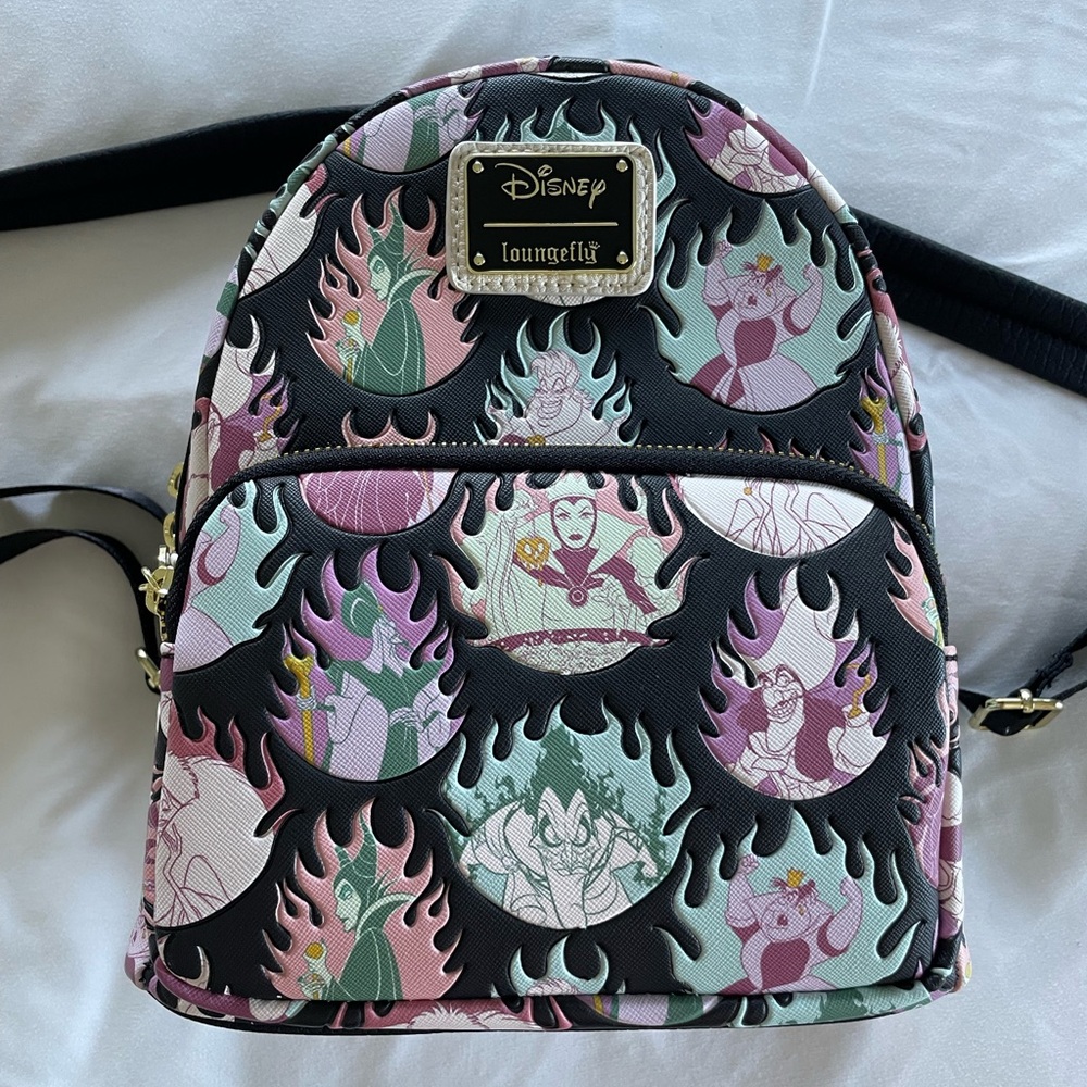Disney Loungefly Villains Pastel Flames Backpack